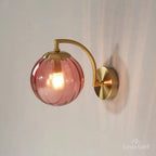 Arandela de Parede Dourada Metal e Vidro