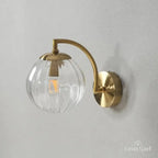 Arandela de Parede Dourada Metal e Vidro