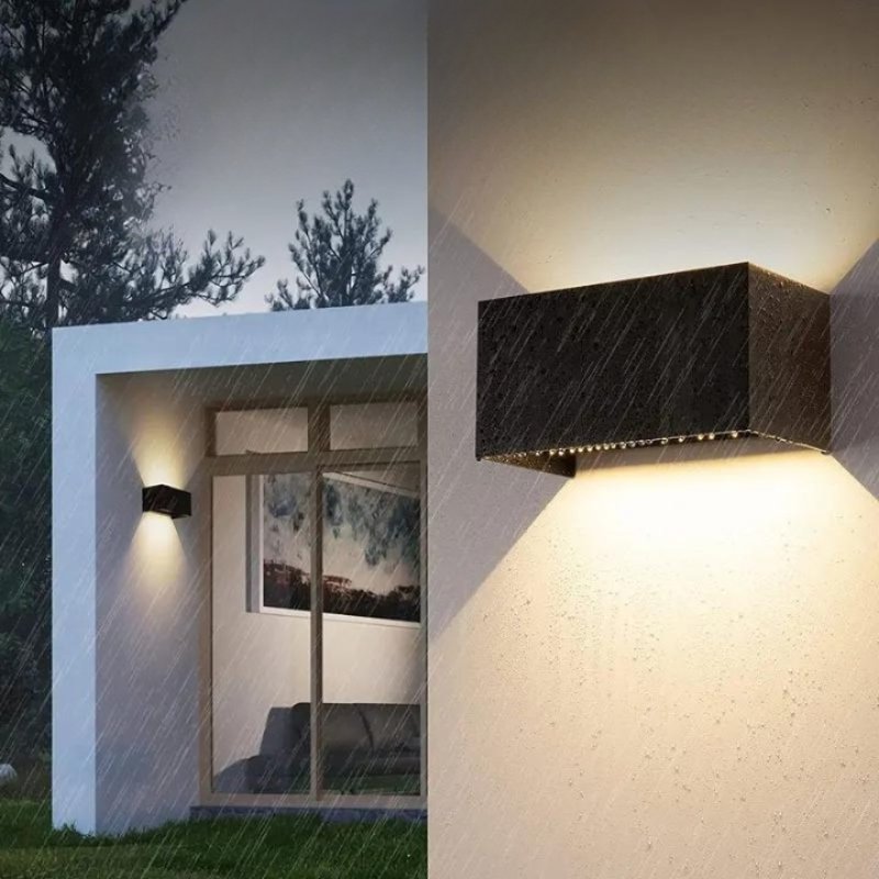 Arandela de PArede Externa Preta à Prova D'água IP65