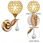 Arandela Redonda de Cristal Dourada Pena