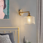 Arandela de Parede Dourada Clássica Metal e Vidro