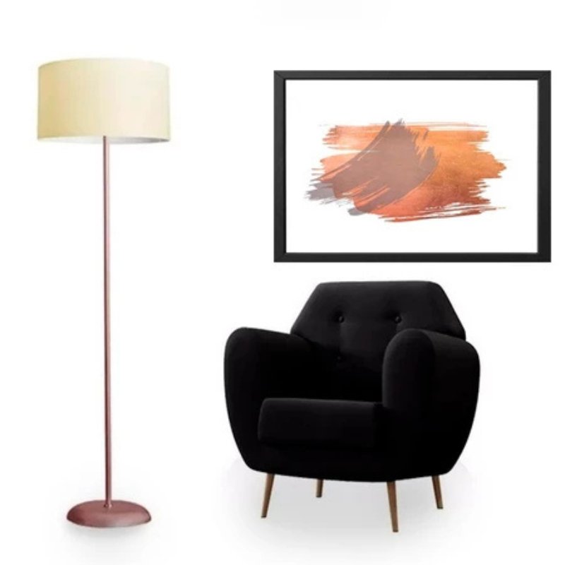 Luminária de Chão Abajur de Cúpula com Pedal de Acionamento